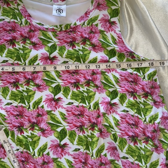 Agnes & Dora Tiered Tunic Breezy Floral Mini Dress Sleeveless Sz M - Picture 12 of 14